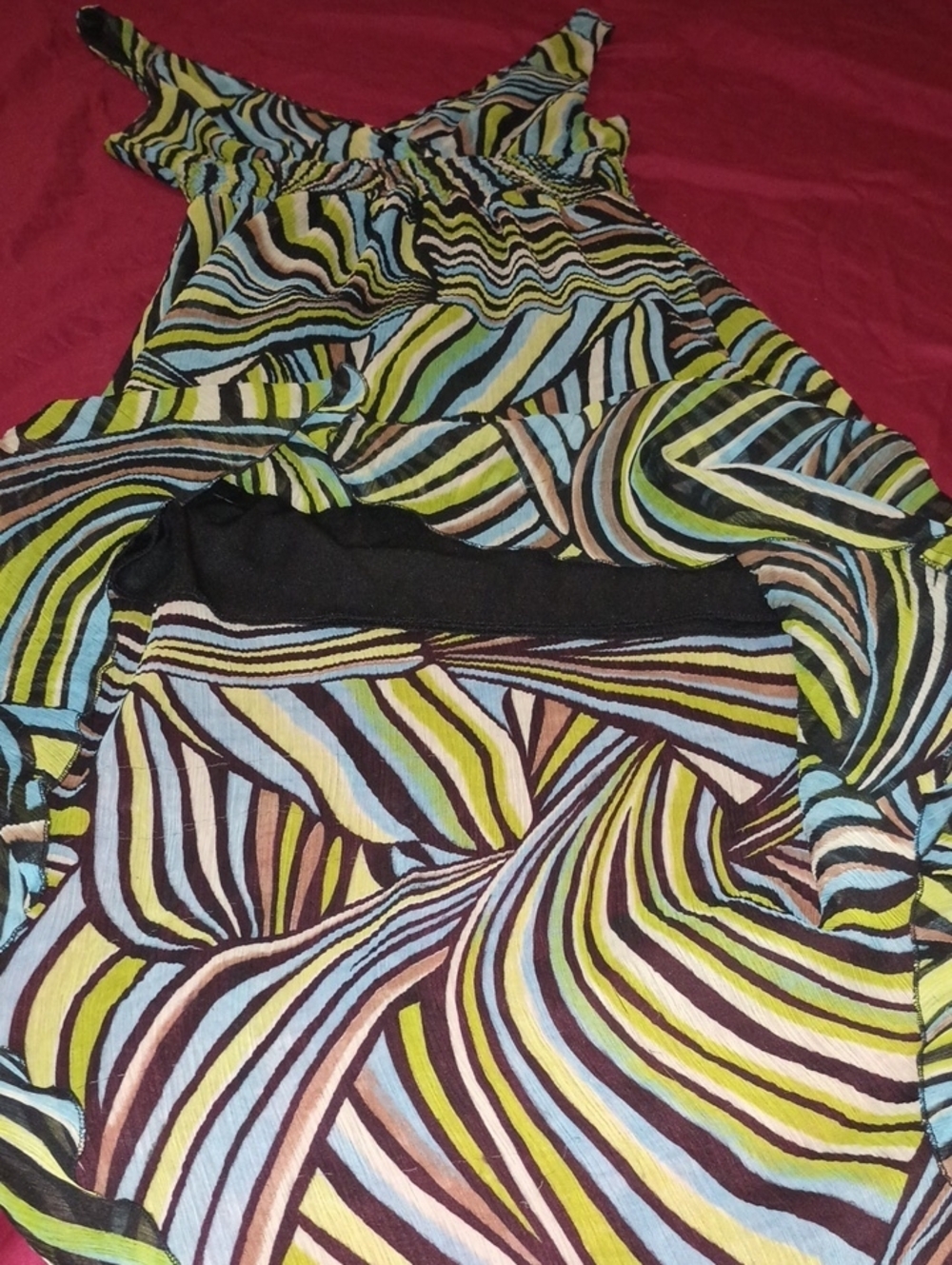 Jessica Taylor Multi-Color Sundress High Low Woman's L Spring Summer Party - Picture 9 of 11